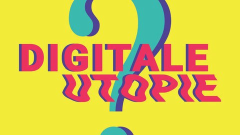 Logo des Projekts "Digitale Utopie" an deutschen Hochschulen, ausgeschrieben vom Institut français Deutschland und der Deutsch-Französischen Hochschule.
