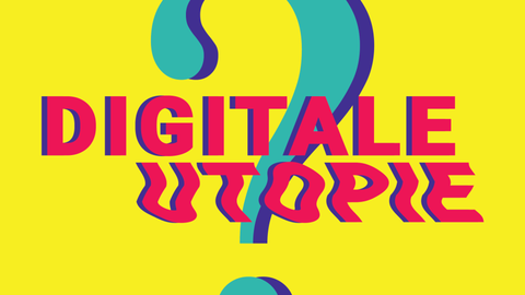 Logo des Projekts "Digitale Utopie" an deutschen Hochschulen, ausgeschrieben vom Institut français Deutschland und der Deutsch-Französischen Hochschule.