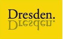 Logo der Stadt Dresden, gelb mit schwarzer Schrift