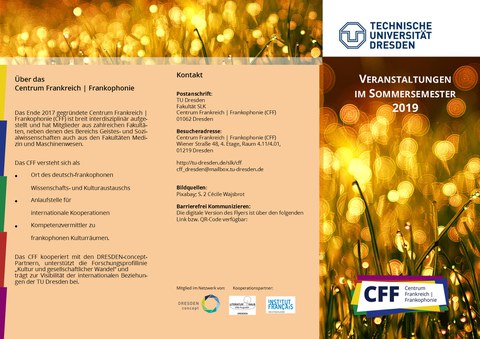 CFF Program flyer Spring/Summer 2019, page 1