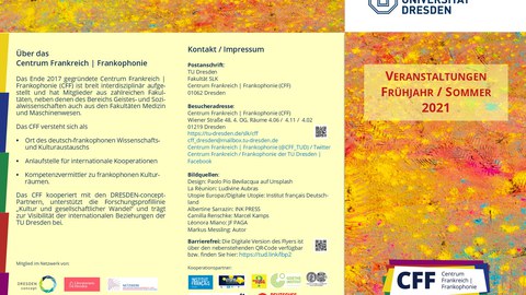 CFF Program flyer Spring/Summer 2021, page 1