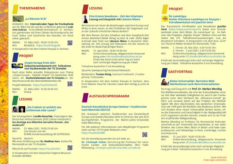 CFF Program flyer Spring/Summer 2021, page 2