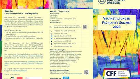 CFF-Programmflyer Frühjahr / Sommer 2023, Seite 1