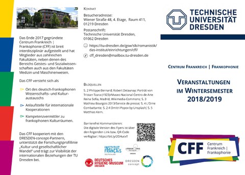 CFF Program flyer Fall/Winter 2018/19, page 1