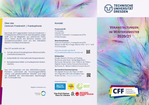 CFF-Veranstaltungsflyer Wintersemester 2020/21, Seite 1