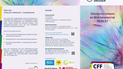 CFF-Veranstaltungsflyer Wintersemester 2020/21, Seite 1