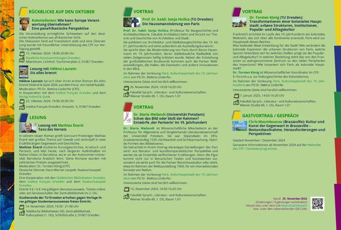 Seite 2 des CFF-Programmflyers Herbst / Winter 2024/25