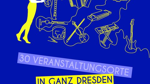 Poster on the occasion of the Fête de la Musique on June 21, 2019 in Dresden