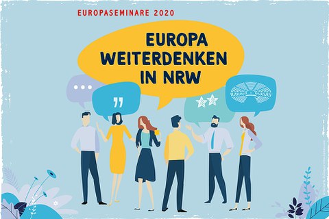Header anlässlich der Ausschreibung des Seminars "Europa weiterdenken in NRW. Deutsch-Französische Beziehungen: Motor Europas?" vom 16.-18.10.2020 in Bonn.