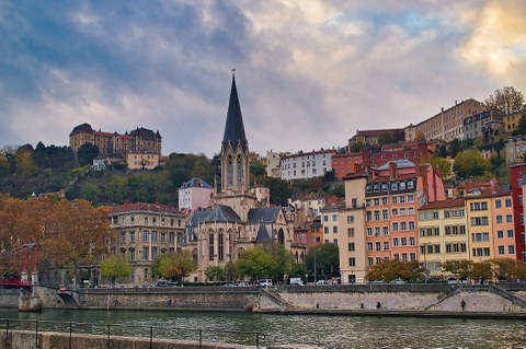 Photo of the city of Lyon, France (view of Saint-Georges)