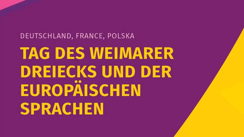 Ausschnitt aus dem Flyer-Design zum Tag des Weimarer Dreiecks und der europäischen Sprachen am 23.09.2026 an der Hochschule Zittau/Görlitz am Standort Görlitz.