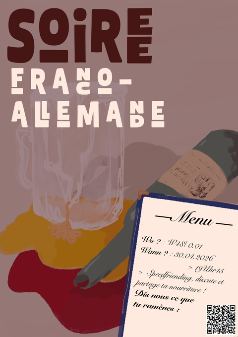 Poster on the occasion of the Franco-German Welcome Reception on April 30, 2026, at the SLK Faculty of TU Dresden.