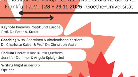 Plakat Einladung zum 22. Kanada-Workshop des Nachwuchsforums der Gesellschaft für Kanada-Studien e.V.
