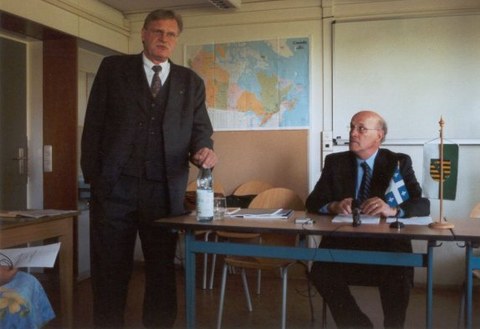 Besuch von Denis Bédard im Cifraqs 2006: Prof. Kolboom bei der Einführung der Podiumsdiskussion mit den Studierenden..