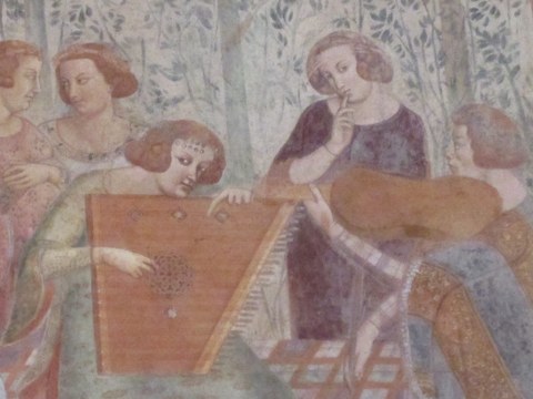Das ist ein Ausschnitt aus dem Fresko „Der Triumph des Todes“ (1336-1340) von Buonamico Buffalmacco im Camposanto, Pisa.