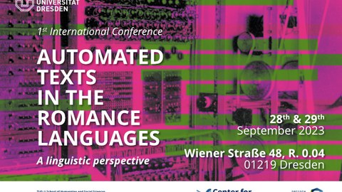 Sharepic der Tagung "Automated Texts in the Romance Languages"
