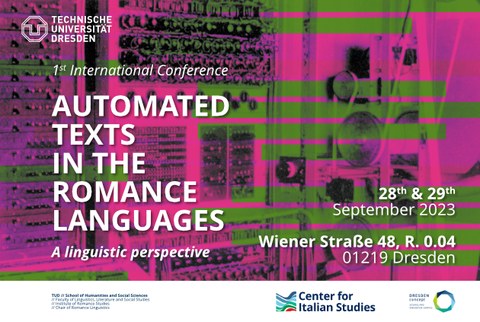 Sharepic der Tagung "Automated Texts in the Romance Languages"