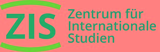 Logo des ZIS: ZIS, umkreist von zwei Halbkreisen auf der linken Seite, der Schriftzug "Zentrum für Internationale Beziehungen" auf der rechten Seite.
