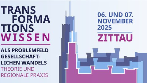 Plakatmotiv der Transformationskonferenz. Das Zittauer Rathaus ist zu erkennen.