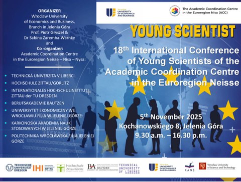 Flyer mit Einladung zur 18. Young Scientists' Conference am 5.11.2025 in Jelenia Góra