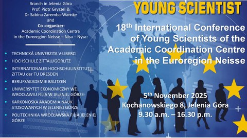 Flyer mit Einladung zur 18. Young Scientists' Conference am 5.11.2025 in Jelenia Góra