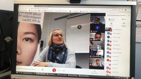 Screenshot von der Videokonferenz zur Begrüßung der Liberecer Studierenden