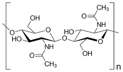 Darstellung der chemischen Formel von Chitin
