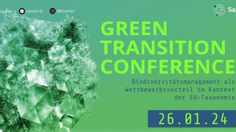 Werbung für die Green Transition Conference