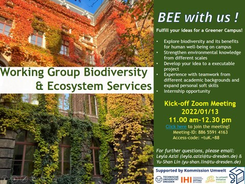 Poster to advertise the kick-off meeting of the Working Group Biodiversity and Ecosystem Services