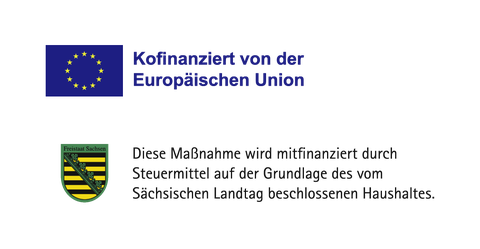 Diese Maßnahme wird mit Mitteln der Europäischen Union kofinanziert und durch Steuermittel auf Grundlage des vom Sächsischen Landtags beschlossenen Haushaltes mitfinanziert.