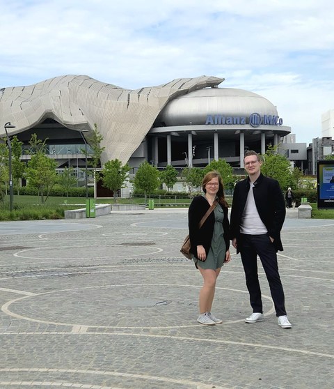 Our research group at a congress, April 2025, Milan (Susanne Kromnik, Andreas Döcke)