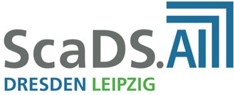 ScaDS.AI-Logo; Das Acronym steht für: CENTER FOR SCALABLE DATA ANALYTICS AND ARTIFICIAL INTELLIGENCE