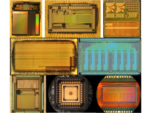 Collage aus verschiedenen Chipfotographien