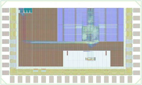 Bildschirmfoto, Schaltkreisentwurf, Layout ORCA2-Chip