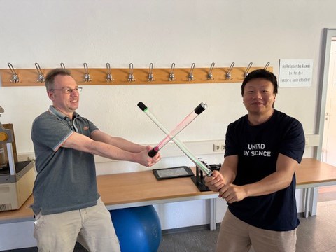 Demonstration with lightsabers 