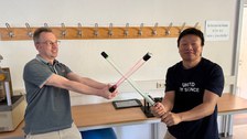 Demonstration with lightsabers 