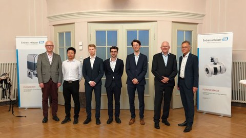 Prize awarding, from the left: N. Modler, B. Yang, S. Oster, C. Bilsing, M. Mittmann, J. Czarske, W. Bay