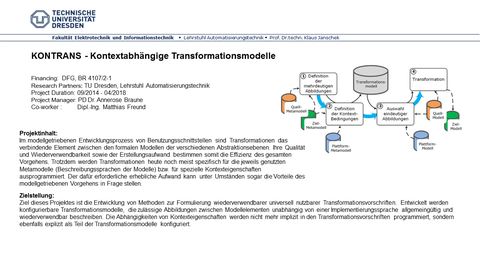 KONTRANS - Kontextabhängige Transformationsmodelle