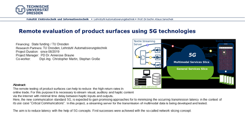 Remote evaluation of product surfaces using 5G technologies