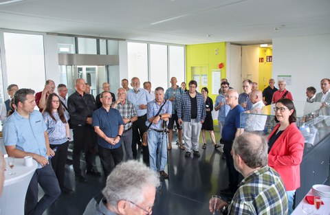 Die Eröffnungsrede beim Sektempfang des Kolloquiums
