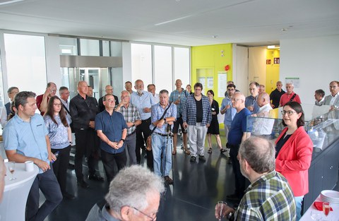 Prof. Caroline Murawski beim Sektempfang