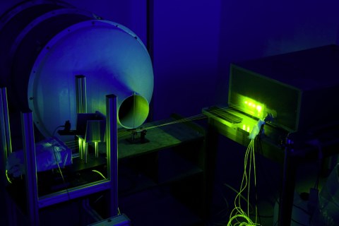 Laserstrahlen im Laserlabor