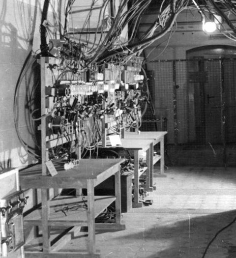 Aufbau für ein Laborpraktikum im Görges-Bau 1954