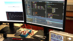 Monitor, keyboard and oscilloscope