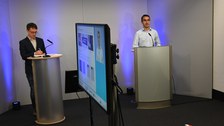 Foto mit Impressionen und Referenten vom GRK-Kolloquium 2021