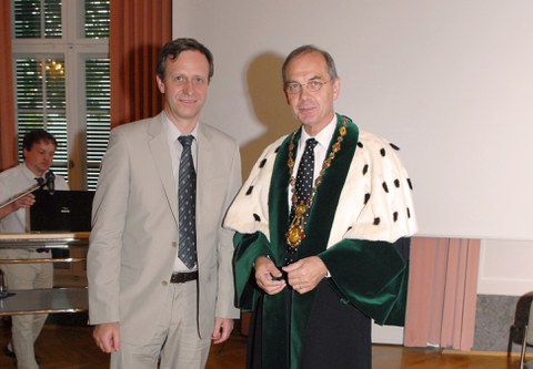 Prof. Lutz Heuser und TUD-Rektor Prof. Hermann Kokenge