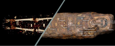 Darstellung der Mumienansichten für Sempergalerie-Medienguide