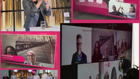 Zusammenstellung Streambilder von der Preisverleihung der Telekom Challenge 2021