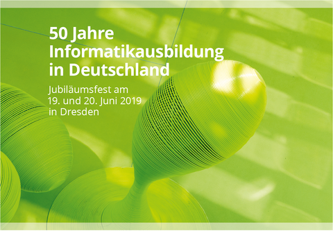 Frontseite der Jubiläumsbroschüre 50 Jahre Informatikausbildung in Deutschland