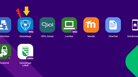 Übersicht Dienste von Schullogin.de, Fokus auf Dateiablage